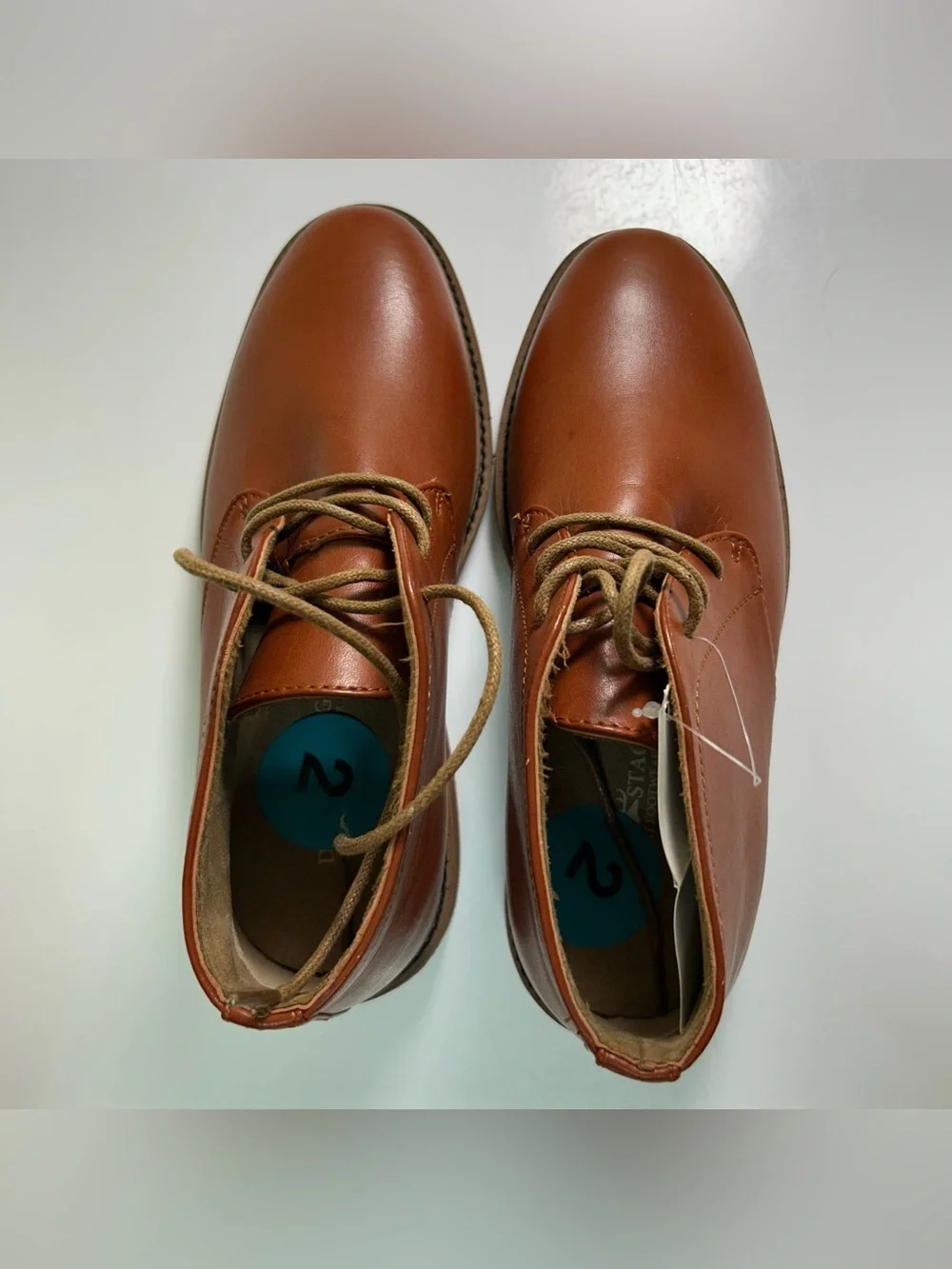 Deer Stags Boys Ballard Chukka Dress Boots Boys Size 2M Brown Ankle NEW Lace Up